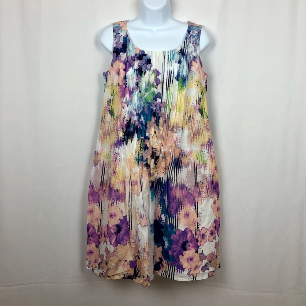 Ivy + Blu pleated sleeveless cotton dress P